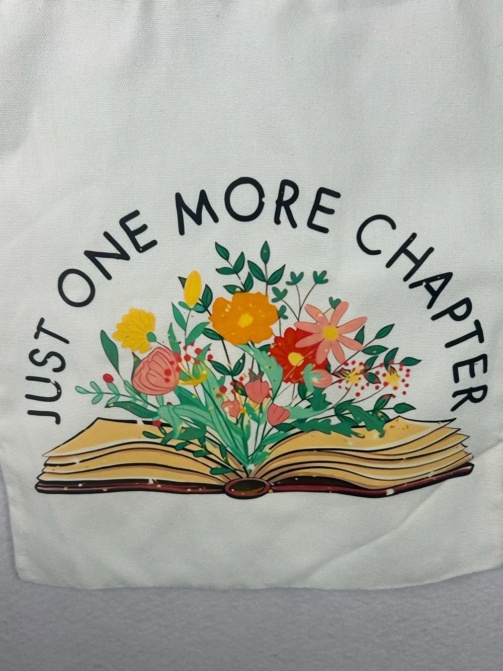 Just One More Chapter Canvas Tote Bag New